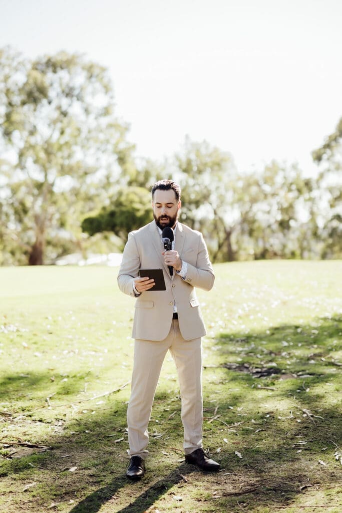 Melbourne-Wedding-Celebrant-and-DJ-Eddy-Mac-Performing-a-ceremony-at-Studley-Grounds-photographed-by-Liz-Barnes.